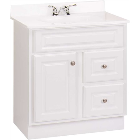 Glacier Bay Hampton 30 in. W x 21 in. D x 33.5 in. H Bath Vanity Cabinet Only in White HWH30D